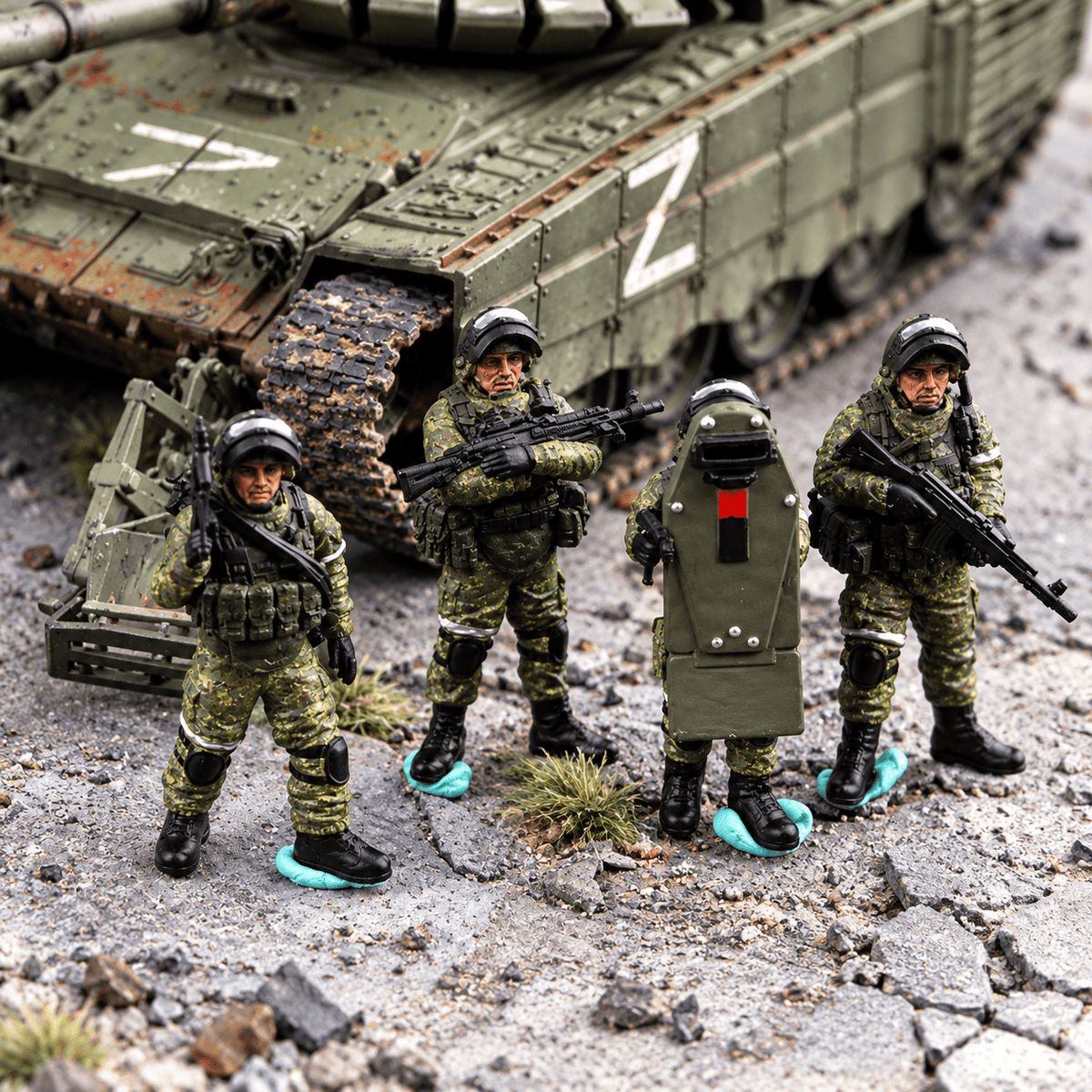 Russian Heavy Frontline Infantry – 1/72 Scale Set of 4 Miniature Figures
