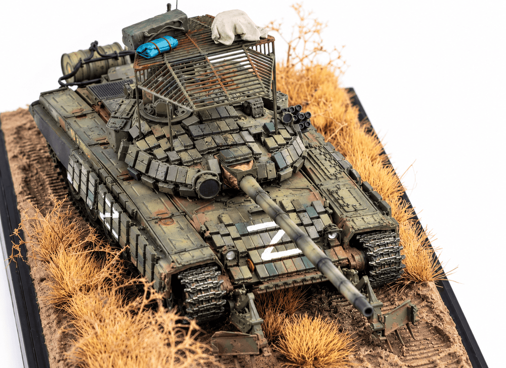 Russian T-72B1 Tank with Mine Plough – 1/72 Scale Finished Model