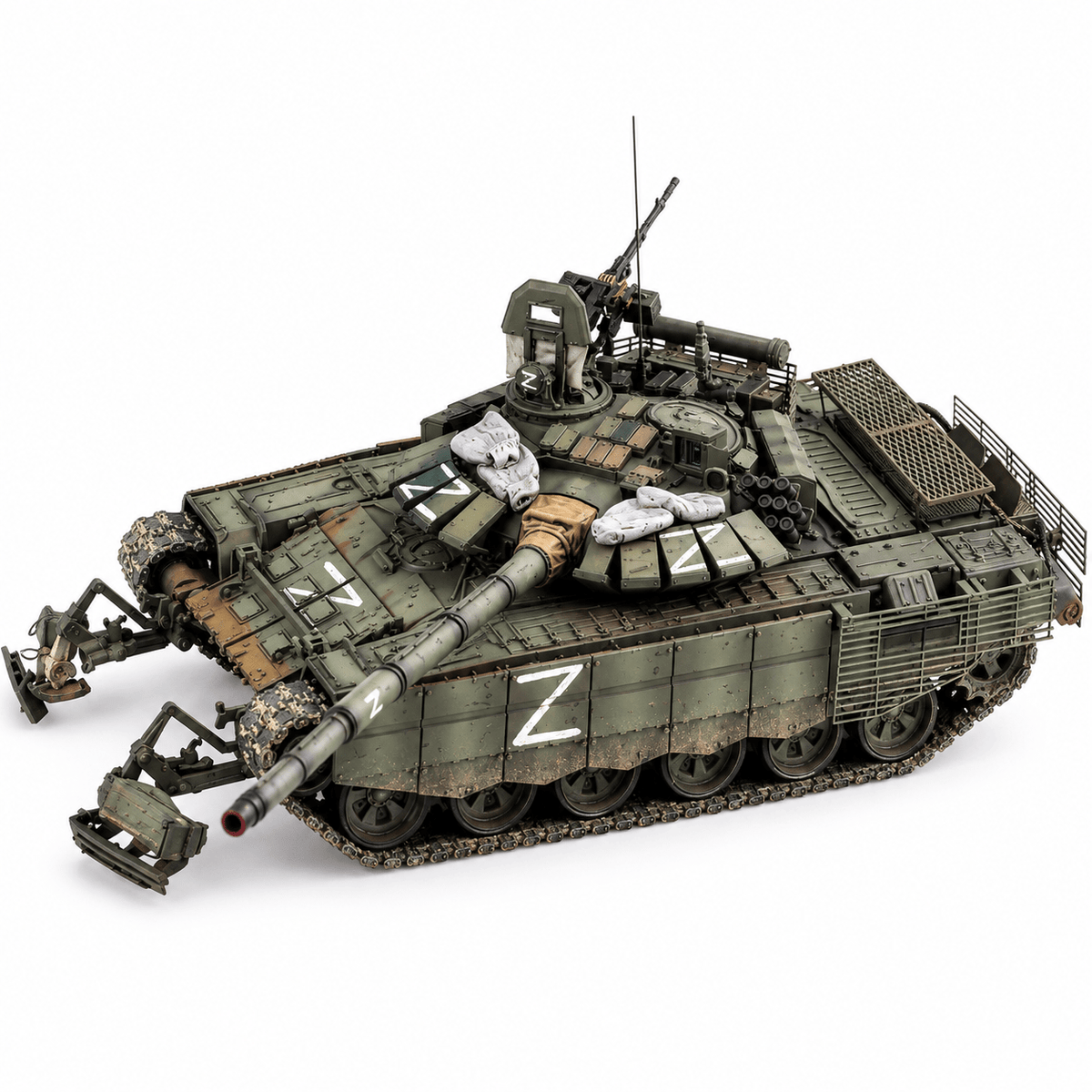 Russian T-72B3M Tank with Turret Roof Screen – 1/72 Scale Finished Model
