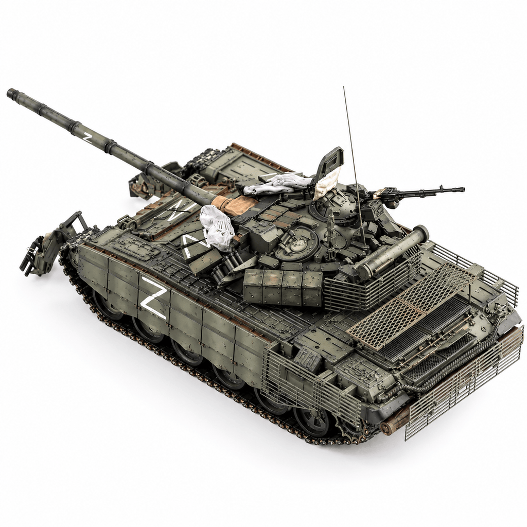 Russian T-72B3M Tank with Turret Roof Screen – 1/72 Scale Finished Model