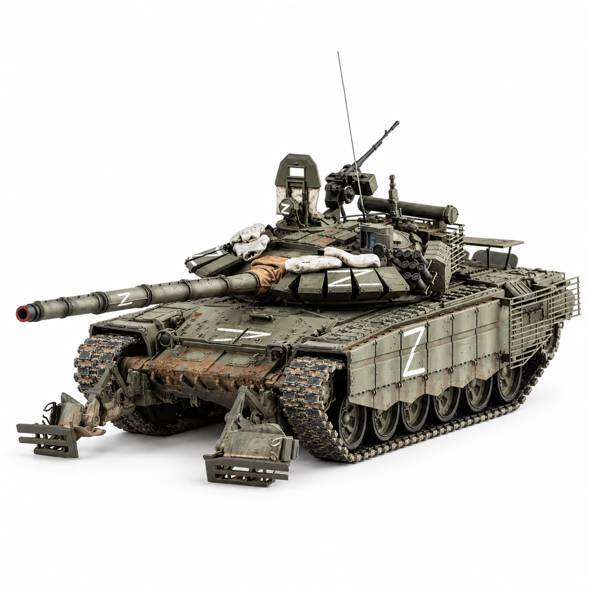 Russian T-72B3M Tank with Turret Roof Screen – 1/72 Scale Finished Model