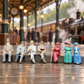 Seated Vintage Townspeople – 1/64 Scale Set of 7 Figures