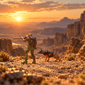 Sniper with Police Dog – 1/43 Scale Miniature Set