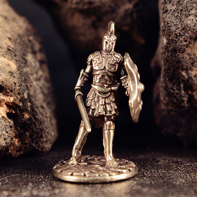 Spartan Warriors – Set of 12 White Brass Miniatures