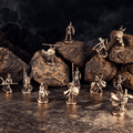 Spartan Warriors – Set of 12 White Brass Miniatures