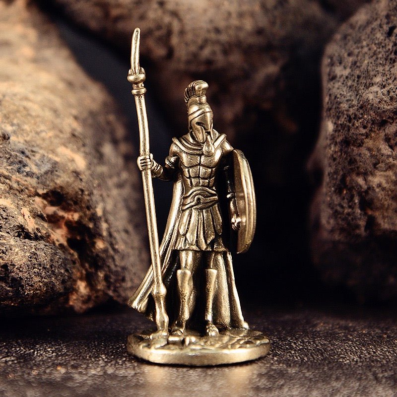 Spartan Warriors – Set of 12 White Brass Miniatures