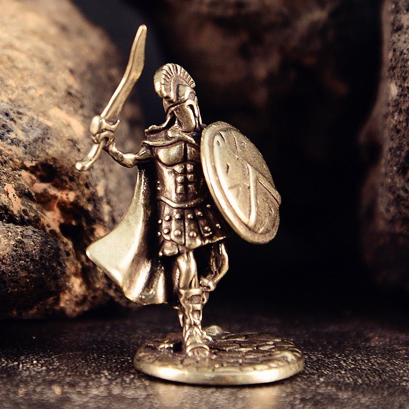 Spartan Warriors – Set of 12 White Brass Miniatures