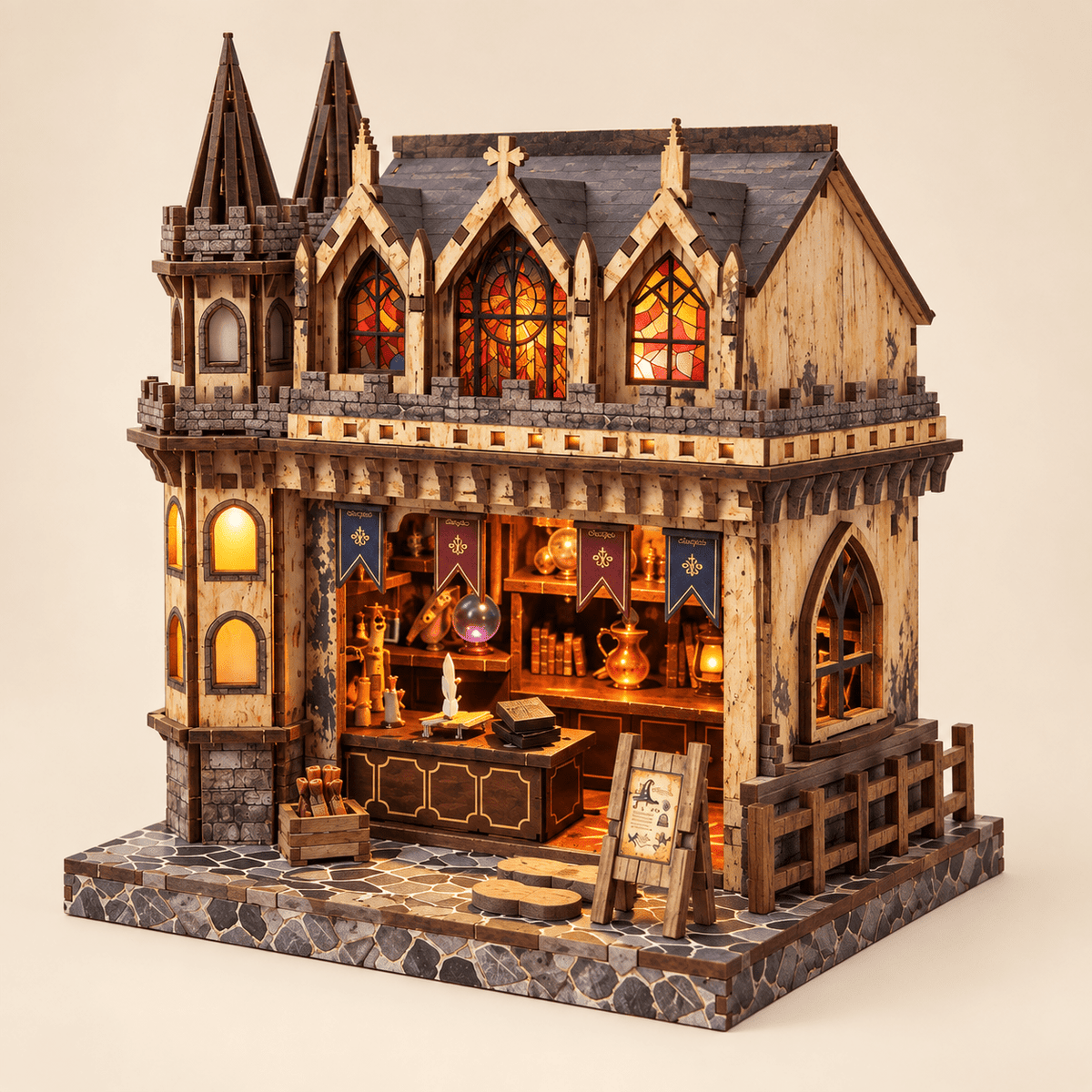 Spire Magic Shop DIY Miniature Model Kit - Little Relic Studio