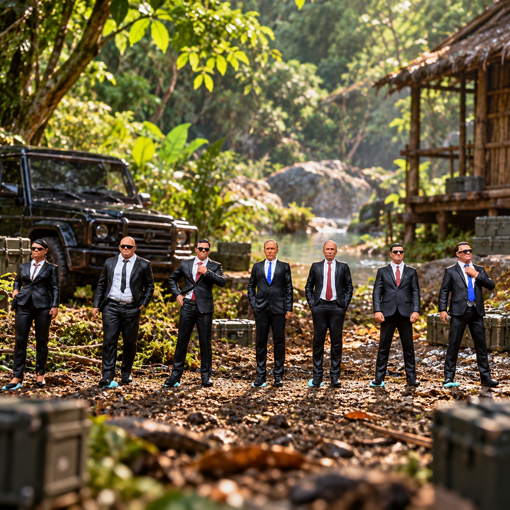 Suited Bodyguards – 1/64 Scale Set of 8 Miniature Figures
