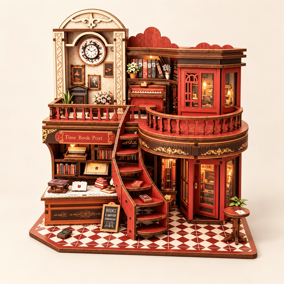 Time Book Post DIY Miniature Model Kit