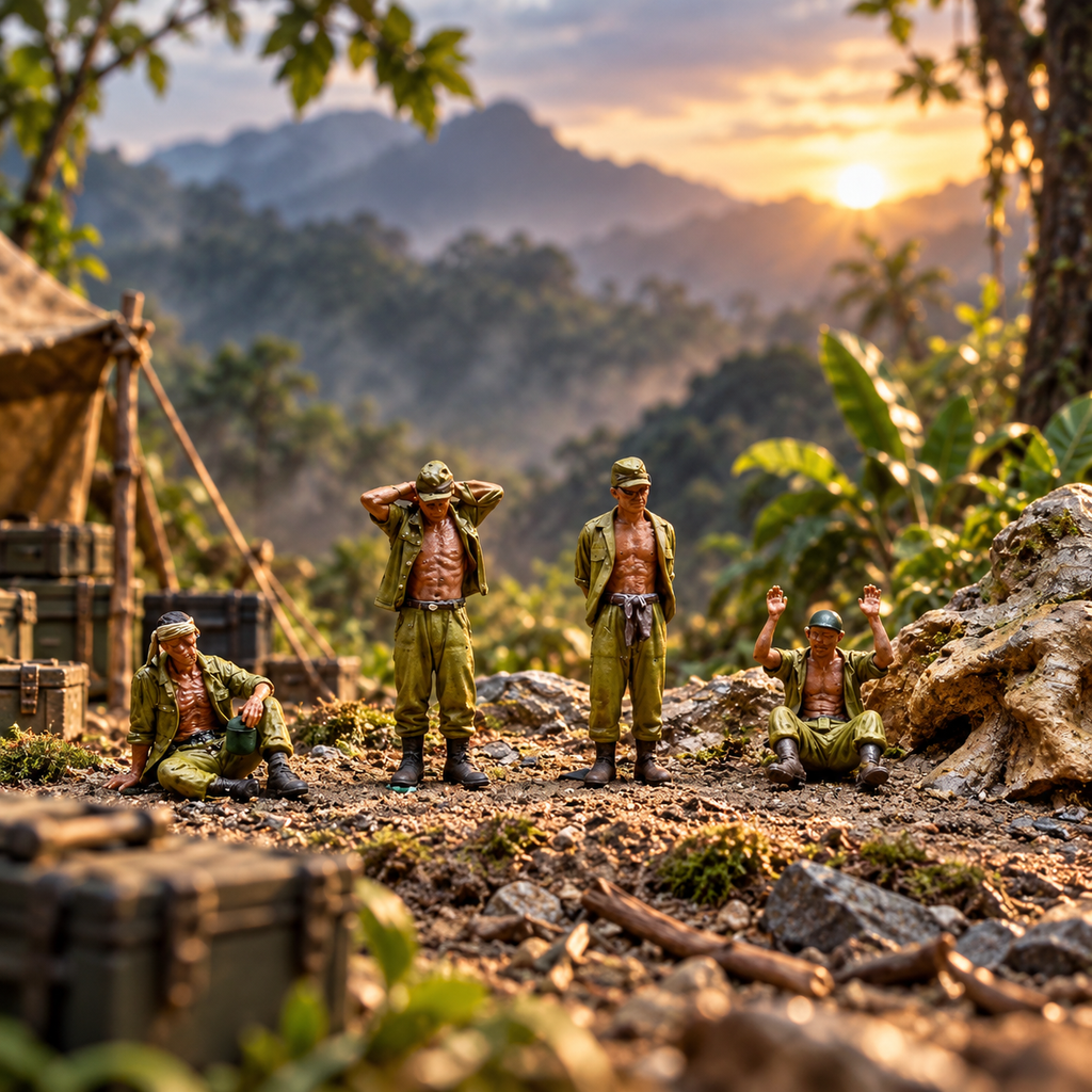 Unarmed Soldiers – 1/64 Scale Set of 4 Miniature Figures
