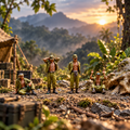 Unarmed Soldiers – 1/64 Scale Set of 4 Miniature Figures