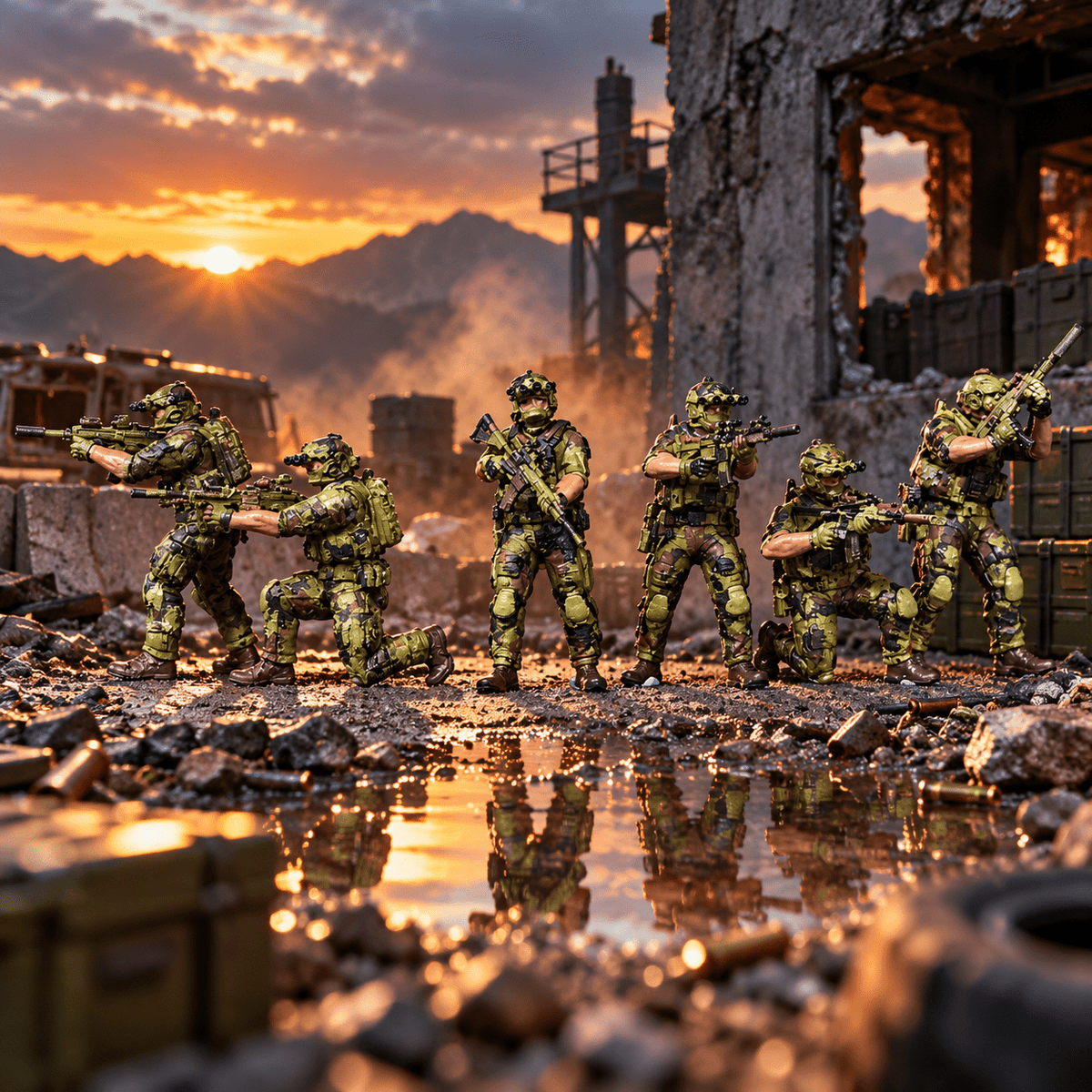 US Navy SEALs – 1/64 Scale Set of 6 Miniature Figures