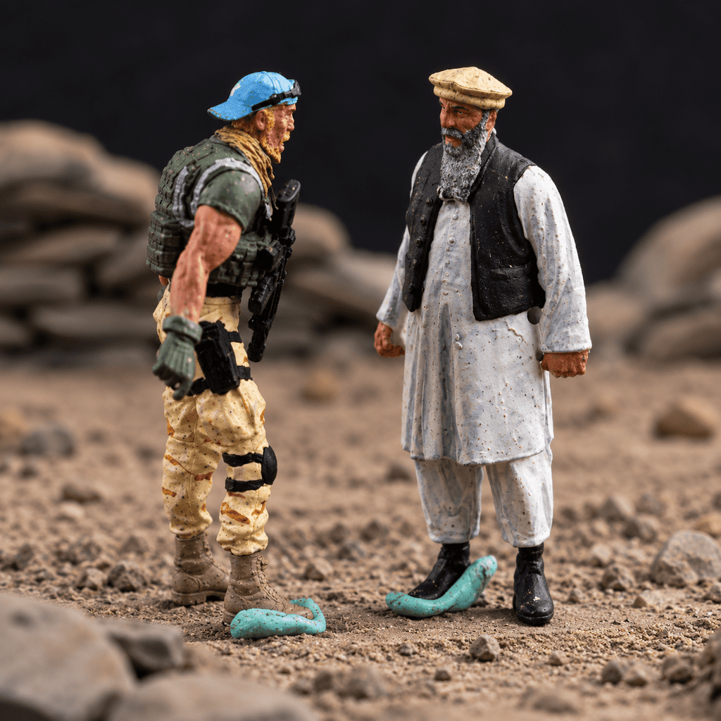 US Special Forces & Afghan Civilians – 1/72 Scale Painted Resin Figure Set