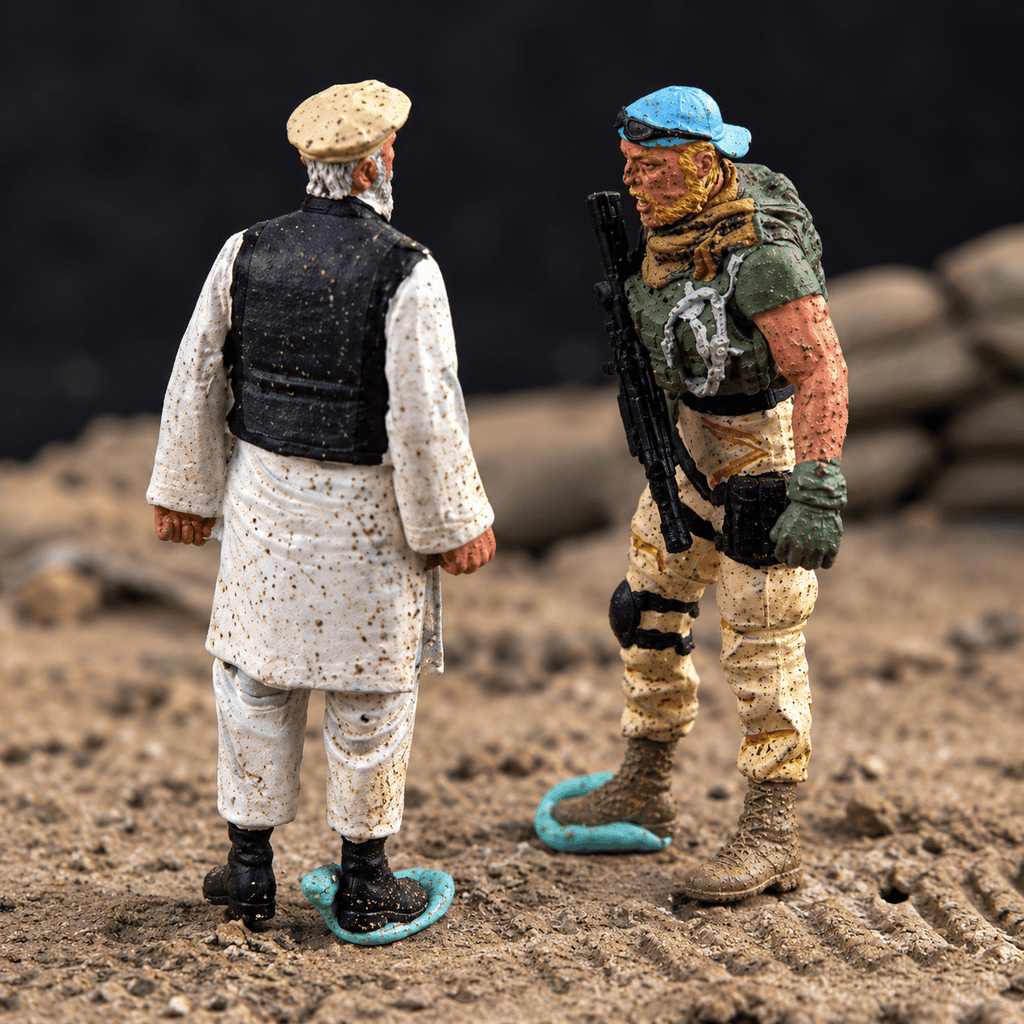 US Special Forces & Afghan Civilians – 1/72 Scale Painted Resin Figure Set