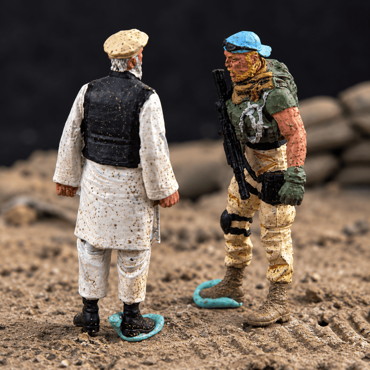 US Special Forces & Afghan Civilians – 1/72 Scale Painted Resin Figure Set