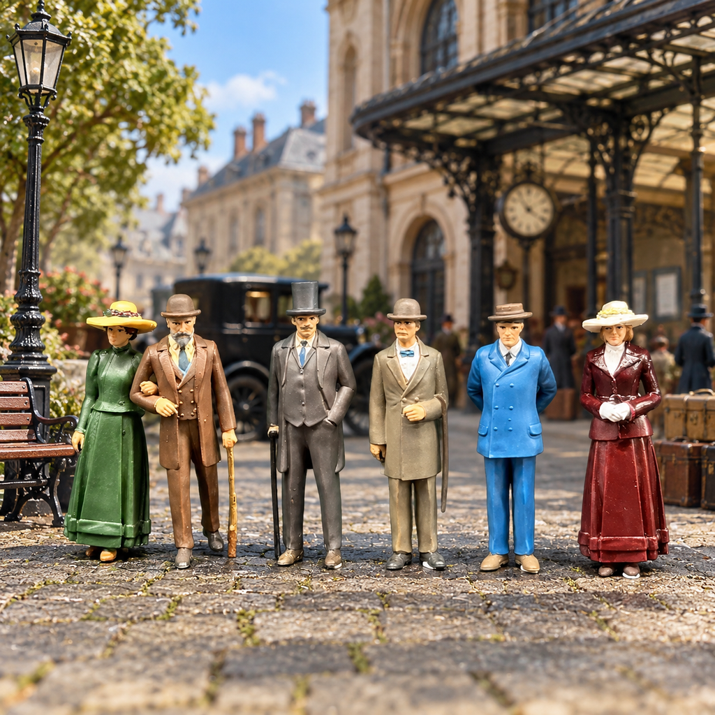 Vintage Townspeople – Set of 6 Miniature Figures