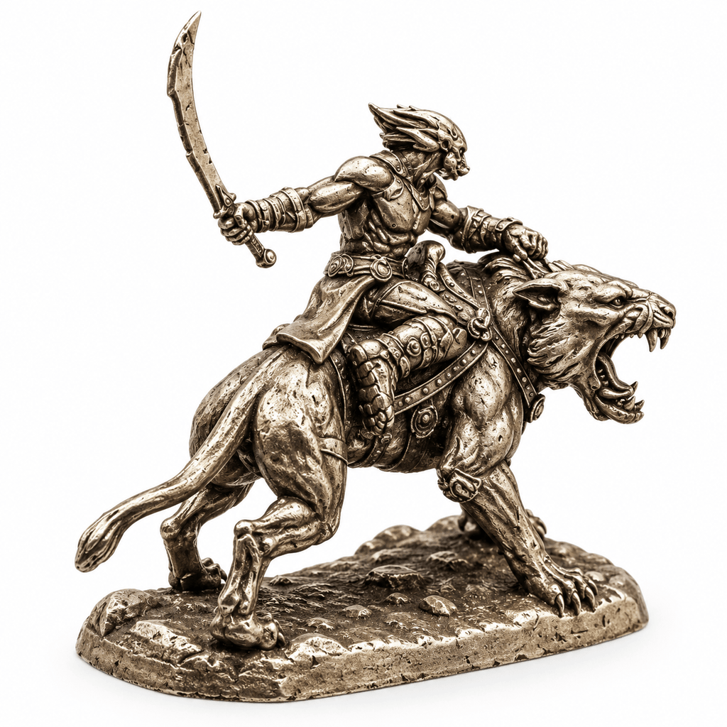 White Brass Cavalry & Beast Riders – Complete Set of 6