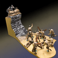 WWII Beach Landing Diorama – 1/72 Scale 12 Figures with Base