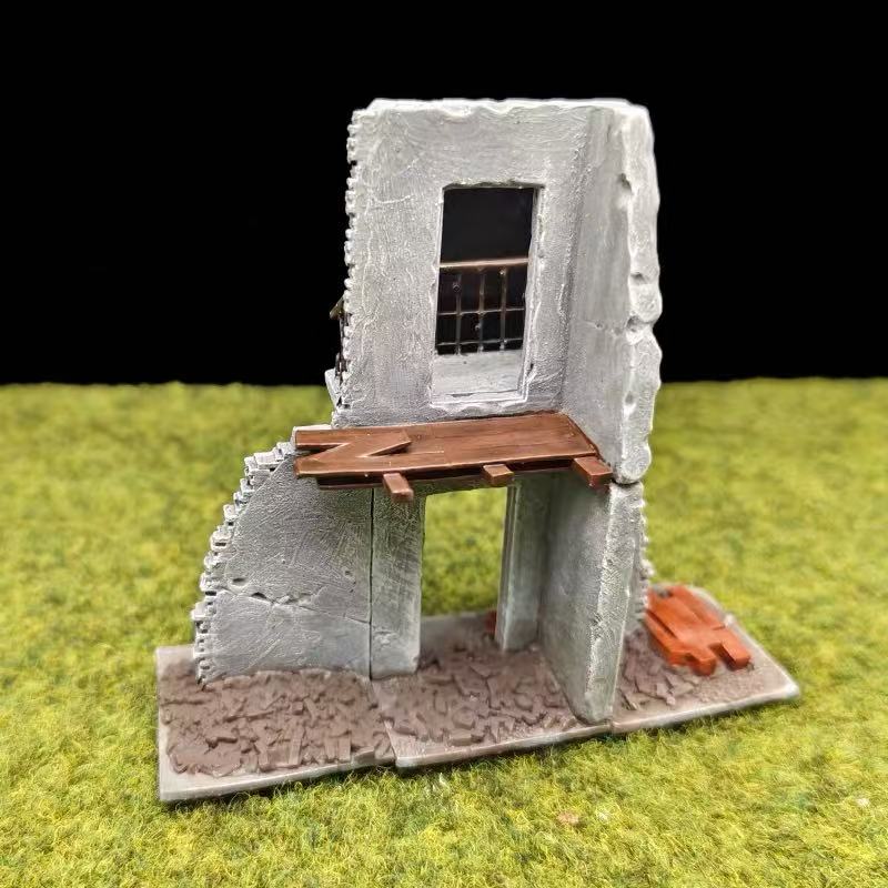 WWII City Assault Diorama – 1/72 Scale 9 Figures with Base
