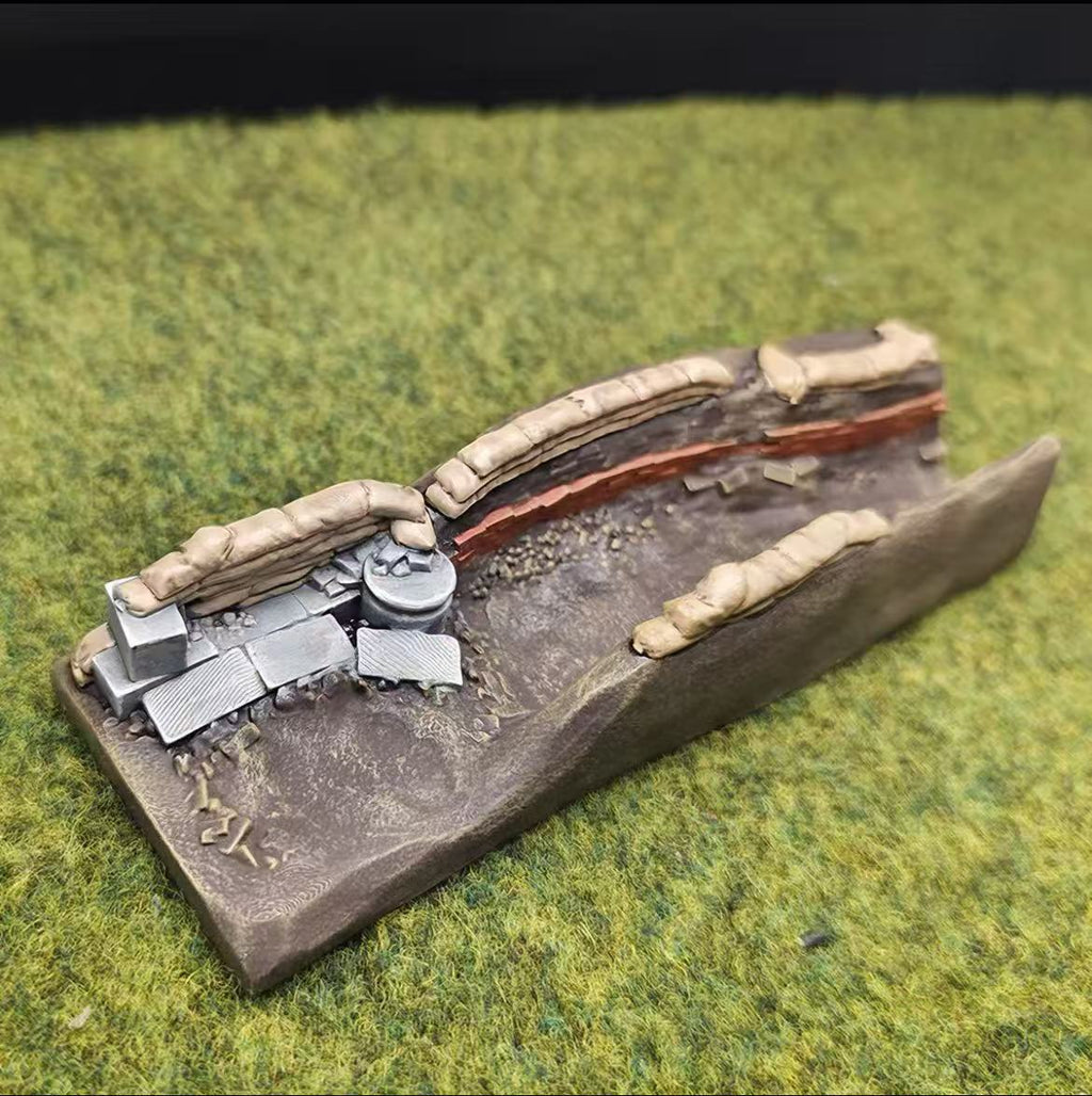 WWII Trench Defence Diorama – 1/72 Scale Set of 9 Figures with Base