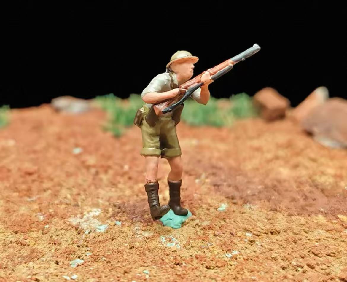 WWII Trench Defence Diorama – 1/72 Scale Set of 9 Figures with Base