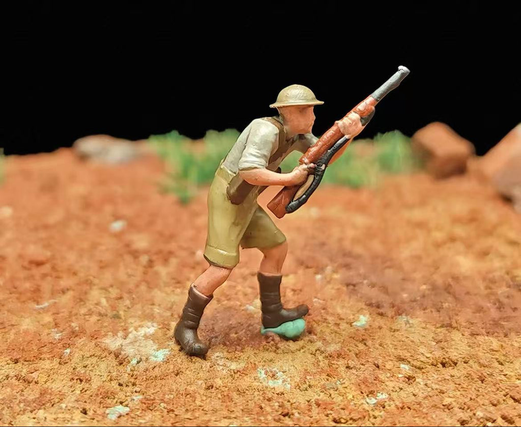 WWII Trench Defence Diorama – 1/72 Scale Set of 9 Figures with Base