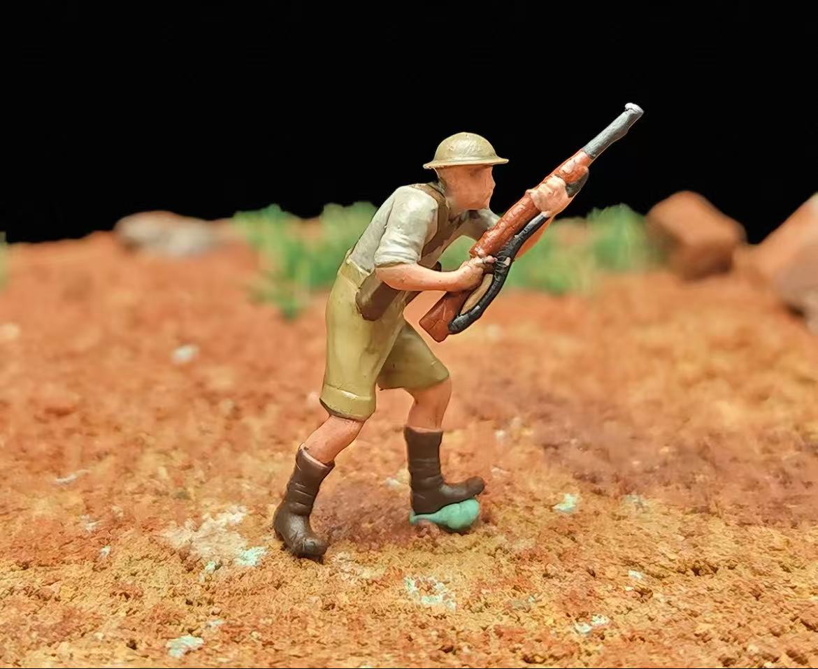 WWII Trench Defence Diorama – 1/72 Scale Set of 9 Figures with Base