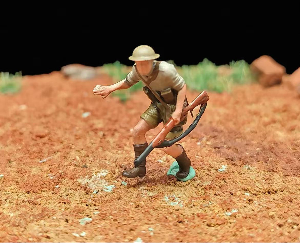 WWII Trench Defence Diorama – 1/72 Scale Set of 9 Figures with Base