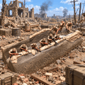 WWII Trench Defence Diorama – 1/72 Scale Set of 9 Figures with Base