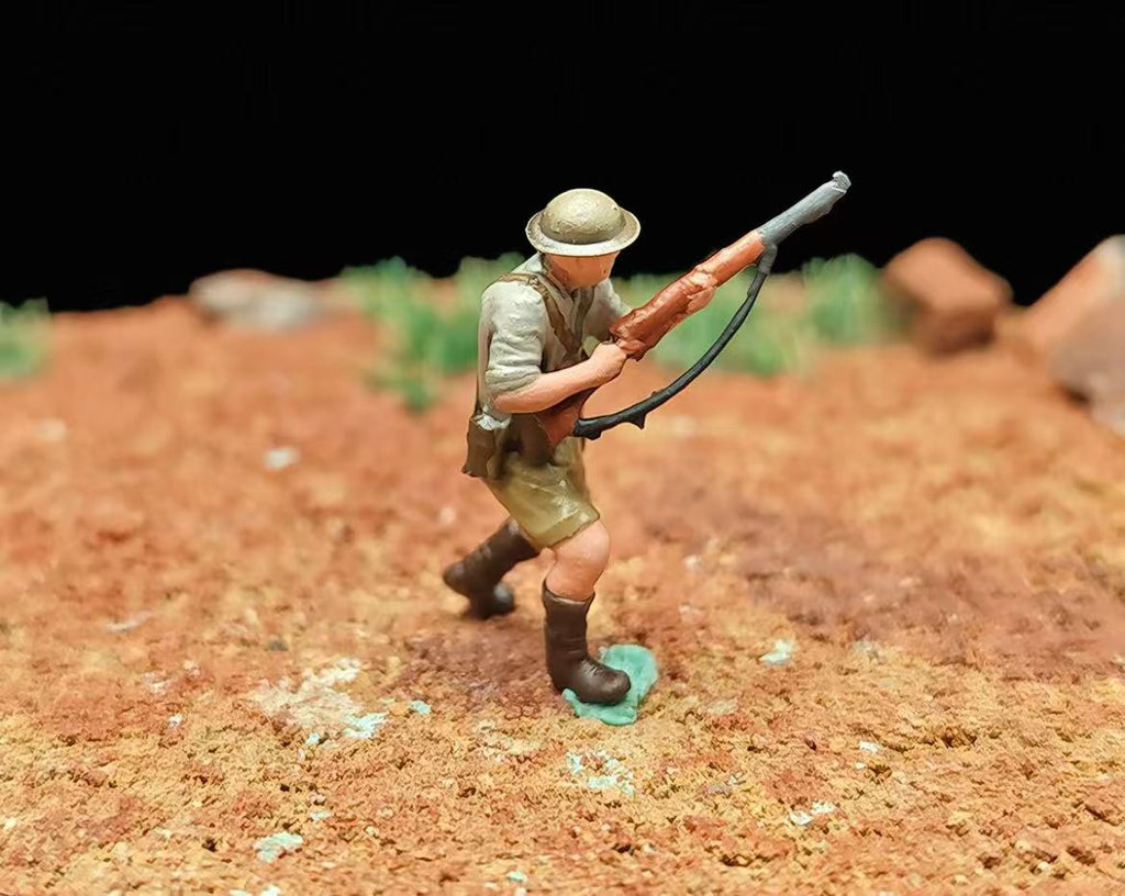 WWII Trench Defence Diorama – 1/72 Scale Set of 9 Figures with Base