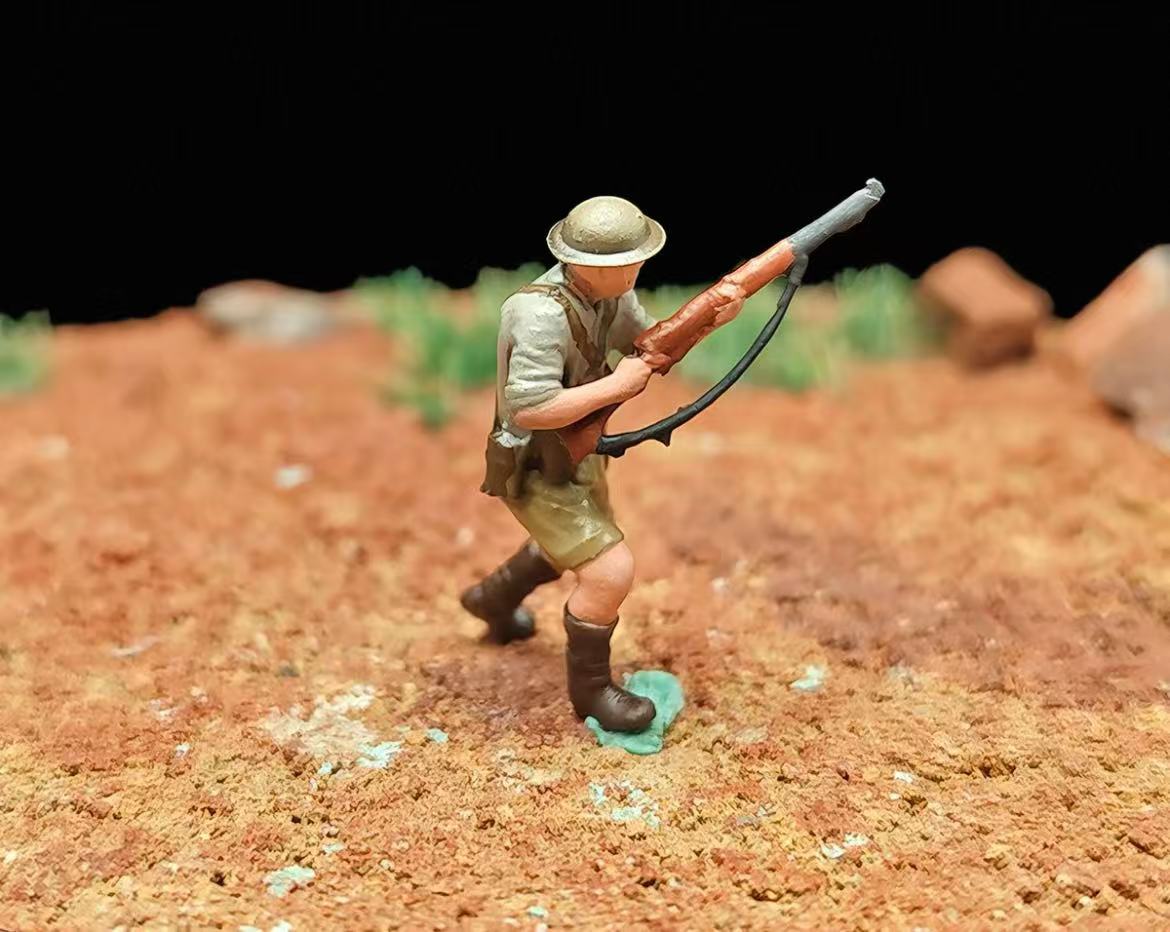 WWII Trench Defence Diorama – 1/72 Scale Set of 9 Figures with Base