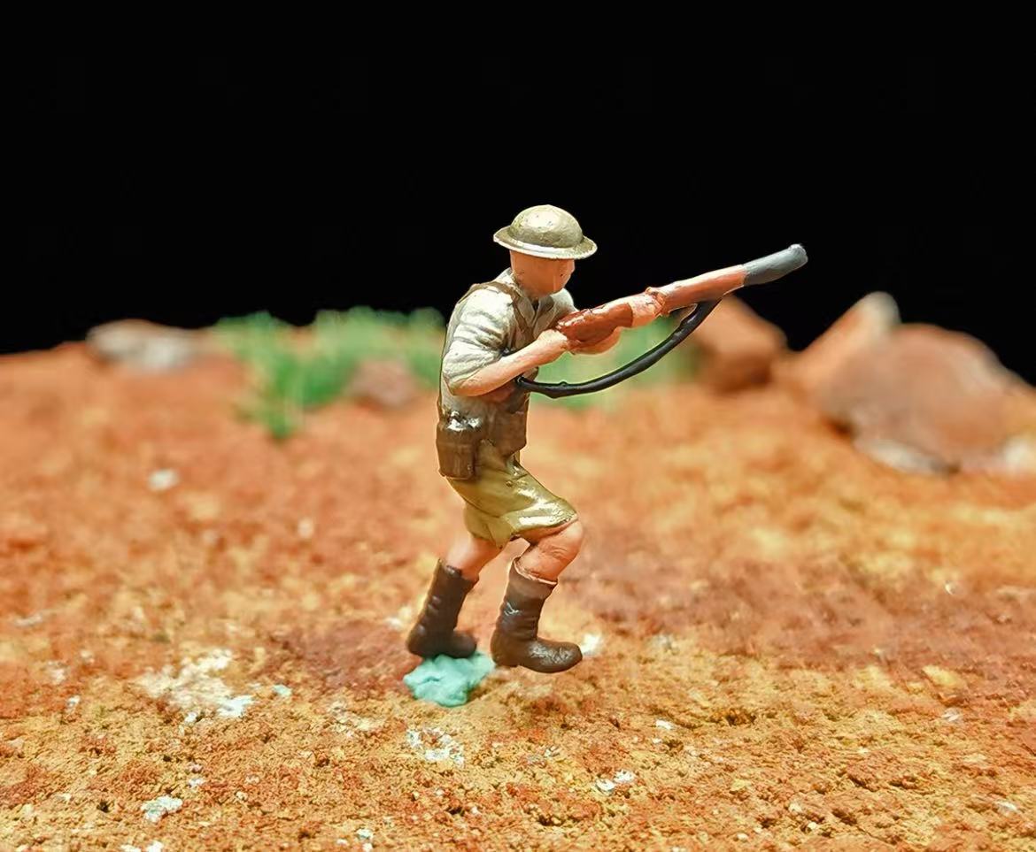 WWII Trench Defence Diorama – 1/72 Scale Set of 9 Figures with Base