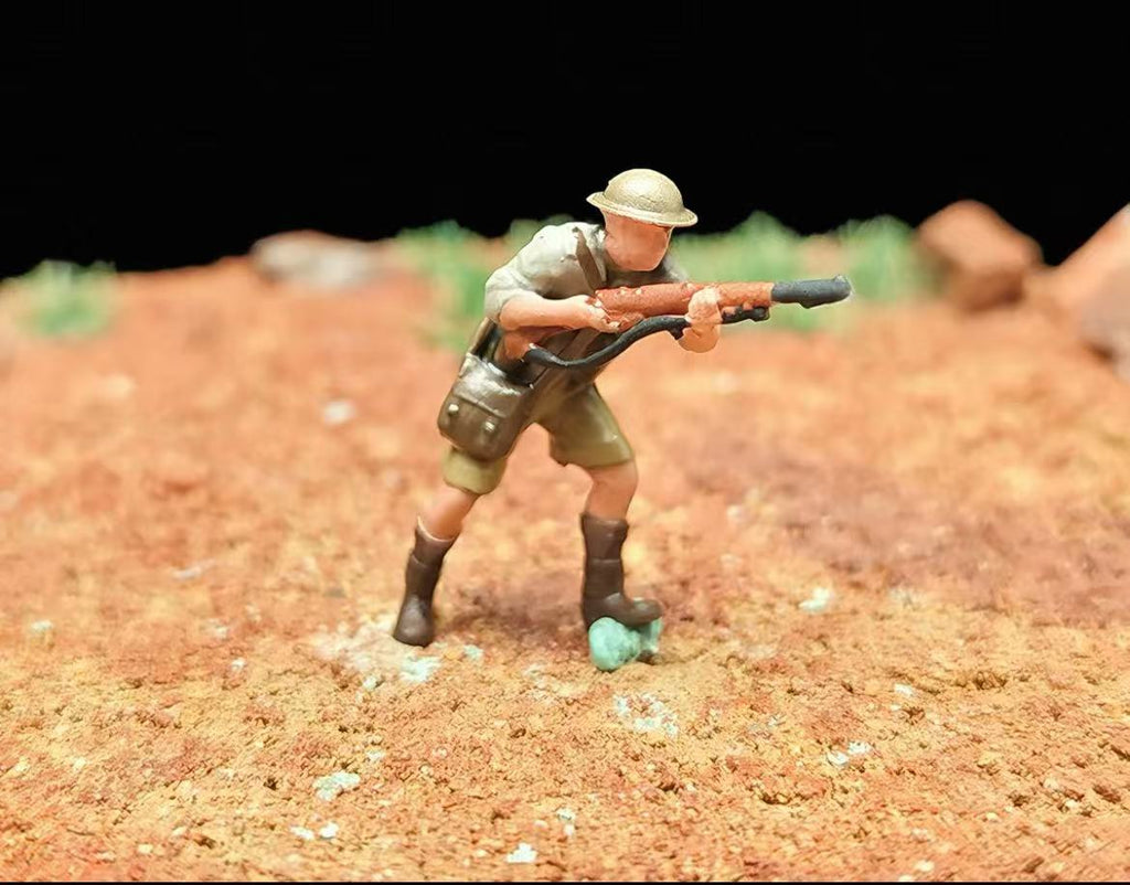 WWII Trench Defence Diorama – 1/72 Scale Set of 9 Figures with Base