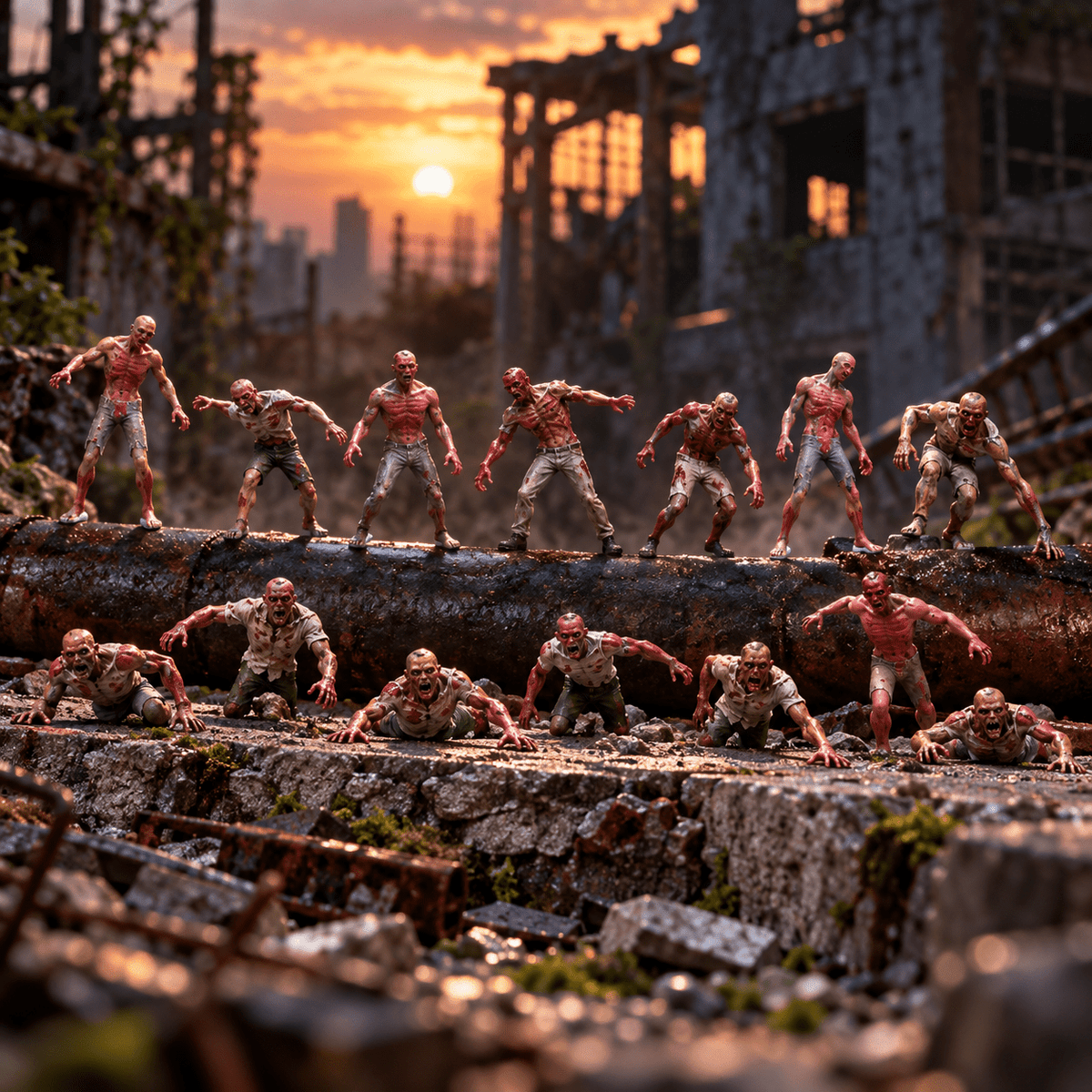 Zombie Collection – 1/64 Scale Set of 13 Miniature Figures